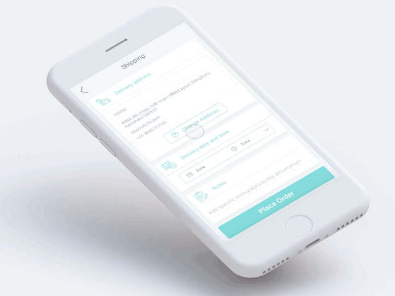 Delivery App - Data input screen concept animation app checkout concept delivery mockup shopping transportation ui uplabs ux