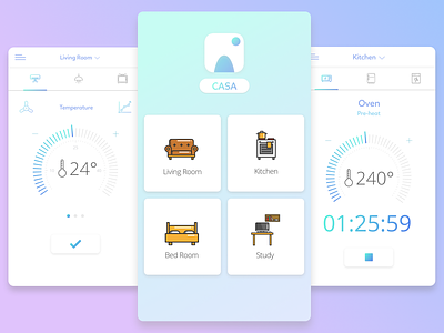 Casa - Home Monitoring Dashboard app concept daily ui dashboard home mockup smart home ui ux
