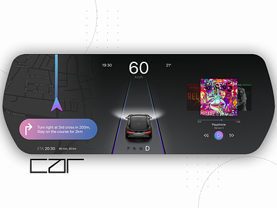 Car Dashboard Interface app car concept daily ui dashboard display hud mockup ui ux