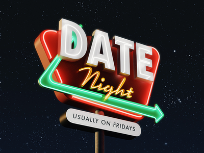 Date Night - Day 10 3d day 10 graphic design logo design challenge