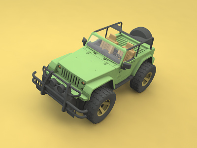 Toy car 3d c4d jeep modeling vehicle