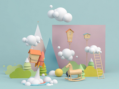 Playground 3d c4d illustration ui