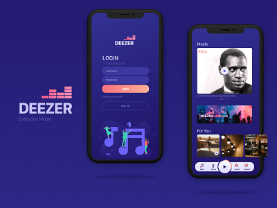 Dezzer Music App Redesign mobile app mobile desin mobile ui ui design ux design