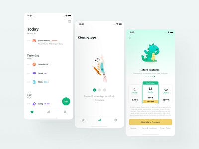 Drips Diary app design minimal ui ux