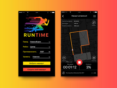 Runtime locationtracker map mobile run sport tracker uiux