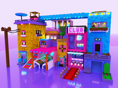 Voxel art Building