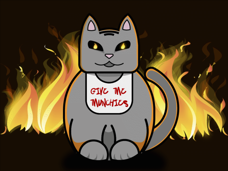 Hungry cat after affects animation cat fire gif illustration illustrator