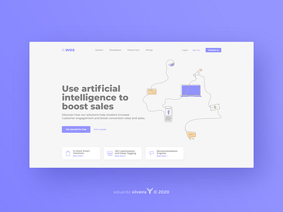 e.wos | artificial intelligence for retail flat gradient illustration logo ui ux web