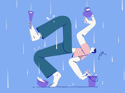 monsoon+cycle animation colours drawing figureillustration flat graphic art hand drawn illustration illustration art illustration design flat colours
