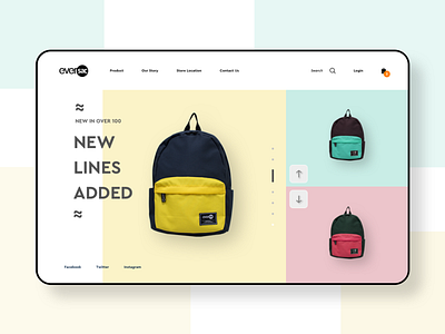 Eversac - Web Design bag color design store user interface design web design