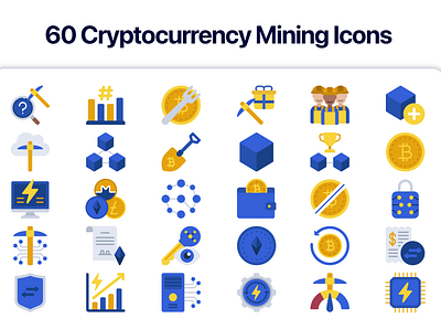 Crypto Currency Mining Icons design designer icon designs icons icons design icons pack iconset illustration