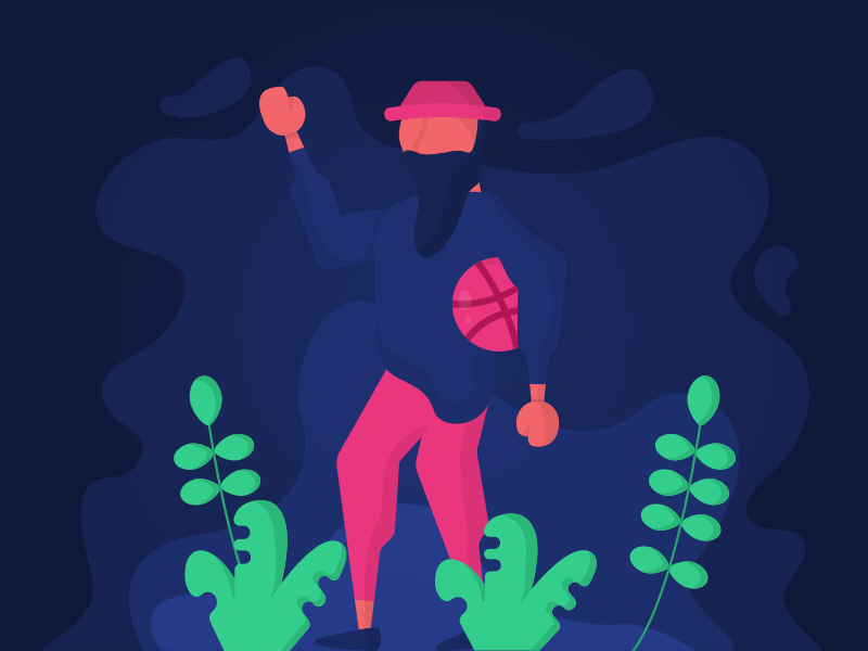 Hello Dribbble! animation debut first shot gif hello illustration person welcome