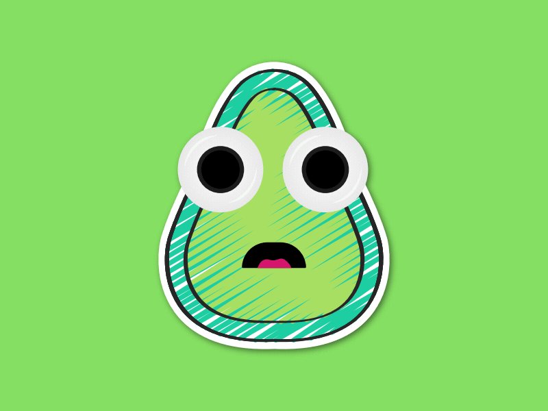 Googly Eyed Avocado animation app avocado flat gif google eyes illustration ios sticker design stickers