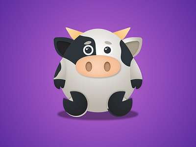 Cowmoji Icon animals app colourful cow flat purple stickers ui uidesign