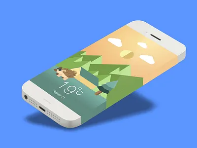 Hedgehog Weather App app blue colourful design flat illustration ui uidesign