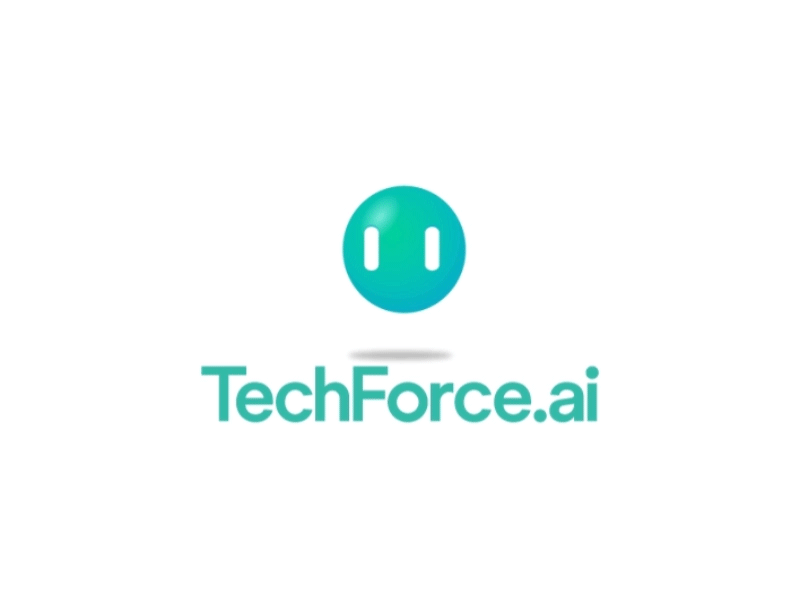 TechForce.ai branding ai animation bot branding logo mascot robot speed technology