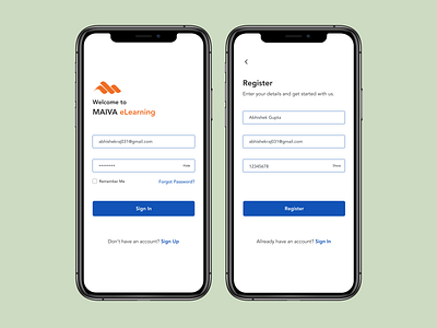 Login signup Screen elearning app login design login page login screen mobile app design uidesign