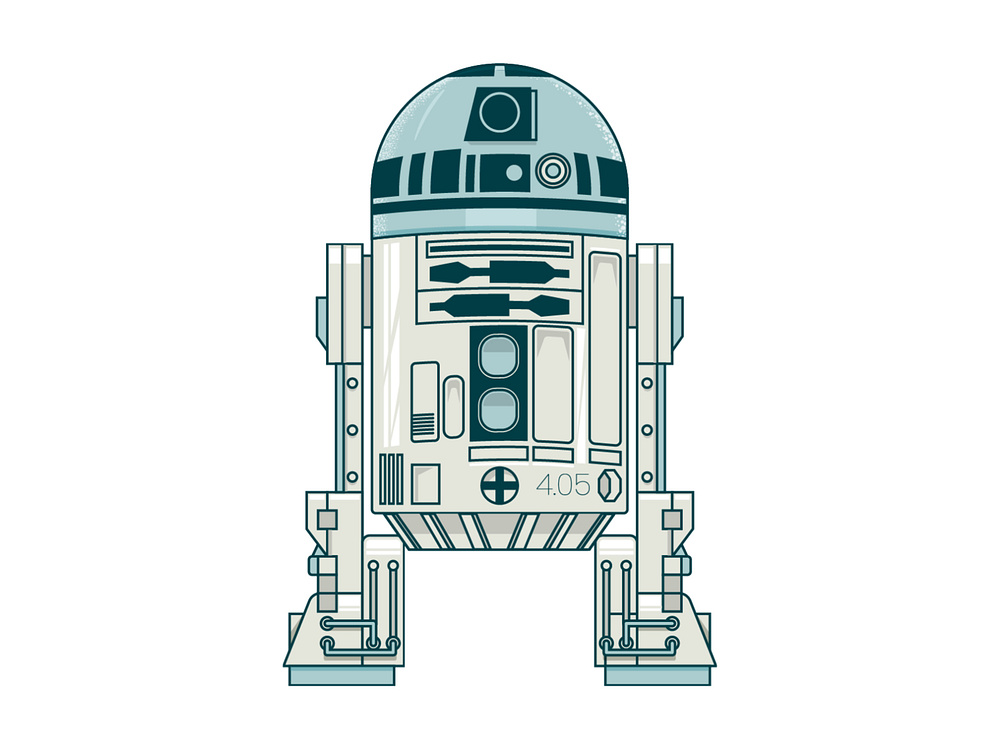 R2D2 - White background option by Jonathan Whelan on Dribbble