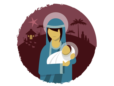 Mary and Jesus - Christmas animation baby christmas jesus mary mother vector