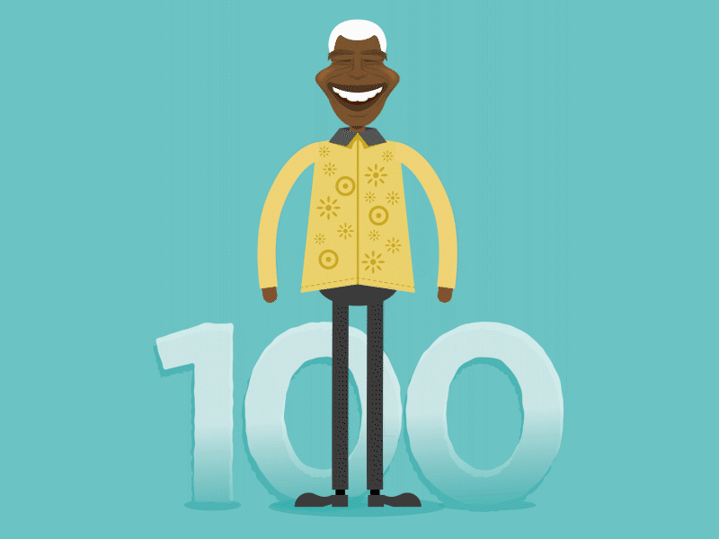 Nelson Mandela 100 Years Old 100 animation birthday celebrate gif madiba mandela vector