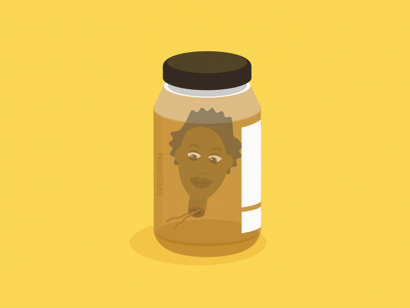 Head in a jar after animated effects flat gif head horror macabre rigging vector