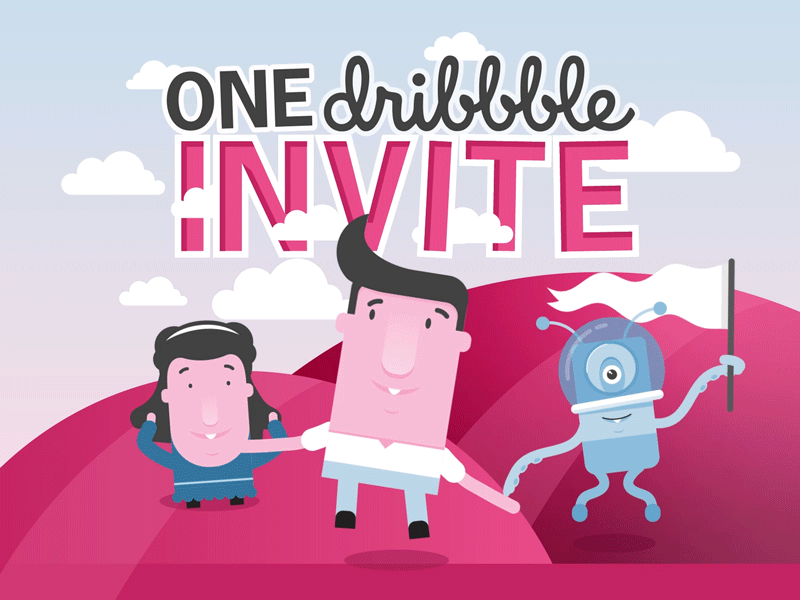 Dribbble Invite 2d after affects animation dribbbleinvite dribbbleinvites gif illustration vector