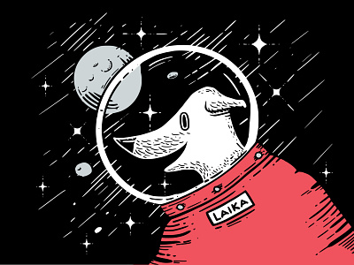 Legend Inktober 2019 2d astronaut dailychallenge illustration inktober inktober2019 laika space spacedog vectober vector