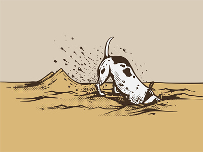Treasure Inktober 2019 2d digging dog illustration illustrator inktober inktober2019 treasure vectober vector
