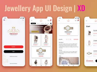 Jewellery e Commerce ios App design 01 app app design ecommerce template ui ui ux design xd xd design