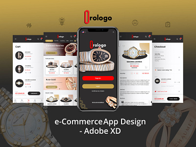 Jewellery e Commerce ios App design app design app ui ecommerce template minimal ui ux design xd xd design