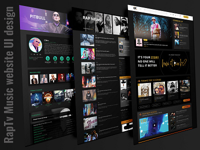 RapTv-Music-website-UI-design branding corporate creative design illustration minimal psd template ui ux design