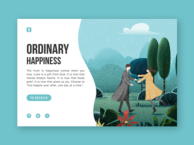 ordinary happiness banner design gradient icon illustration landing page slider ui web website