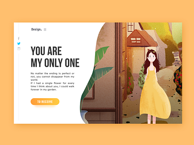 you are my only one banner design gradient icon illustration landing page slider ui web website