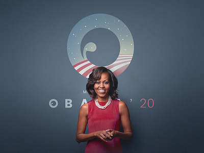 Michelle Obama 2020 campaign logo 2020 barack donald elections flag logo michelle obama trump usa woman