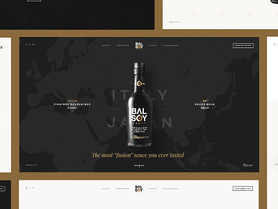 Balsoy case on Behance balsamic balsoy behance bottle clean dark grid home homepage landing page map minimal simple soy sauce vinegar