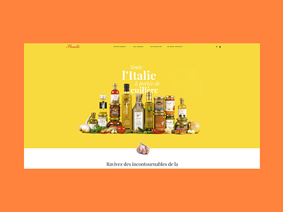 Florelli's Home Page clean colored coloured florelli food home page italian minimal packshot pasta products sauce scene simple yellow
