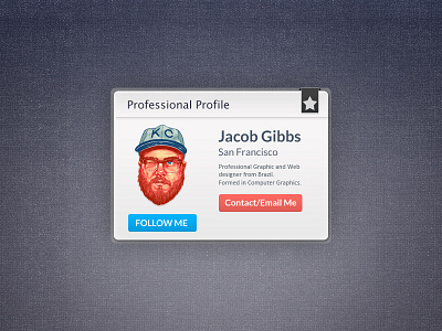 Free UI for Profile button contact design follow free interface minimal profile psd ui widget