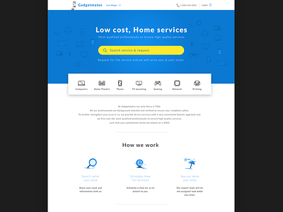 Home services website computer delivery home landing page mobile search web design webpages website