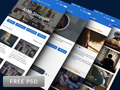 Social network UI design Free PSDs connections files free freebies gallery network photoshop profile psd social