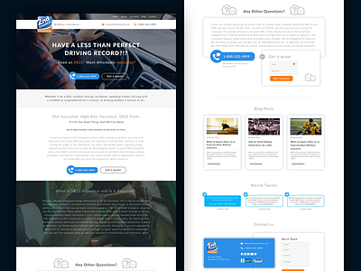 Final design for Insurance Website banner blog contact form design feed image insurance landing page quote twitter ui website