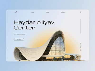 Heydar Aliyev Center Main Page architecture design gradient main page main screen minimalism minimalistic zaha hadid
