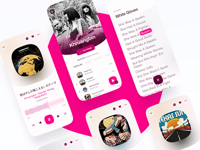 Music App Concept app band ellipse gradient music player profile super ui vibrant