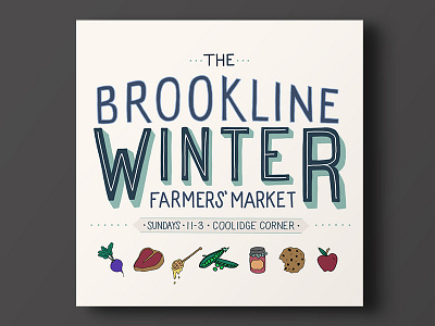 Brookline Winter Farmers Market farmers market hand lettering illustration ipadpro lettering market massachusetts procreate