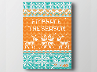 Embrace The Season branding card christmas corporate design holiday illustrator knit knitting print sweater winter