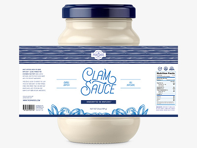 Tack & Keel - Clam Sauce clam coastal jar label nautical packaging pasta sauce