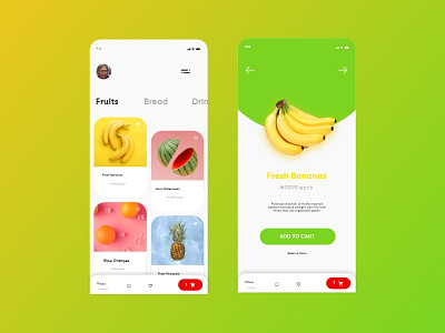 Grocerly - Grocery Shopping App [Concept Design] concept design fruit geometric grocery ui