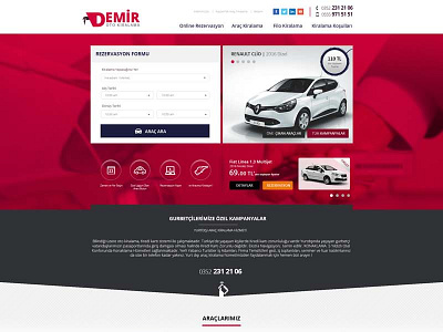 Demir Car Rental car design rent a car rental web website