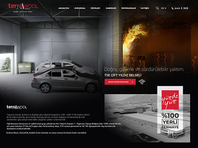 Terrawool Rockwool Insulation Company Website Design agency company design fire heat insulation manufacturer rockwool warm web design website