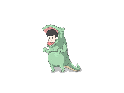 illustration dinosaur suit