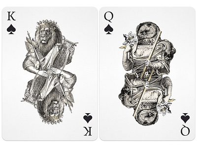 Court Figures: Spades art collage engraving illustration ink kickstarter packaging playing cards playingcards victorian